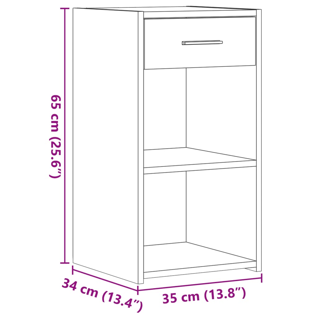 Κομοδίνο Καπνιστή Δρυς 35x34x65 εκ. από Επεξεργασμένο Ξύλο