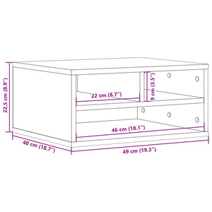 Βάση Εκτυπωτή Λευκή 49 x 40 x 22,5 εκ. από Επεξεργασμένο Ξύλο - Pakobazaar