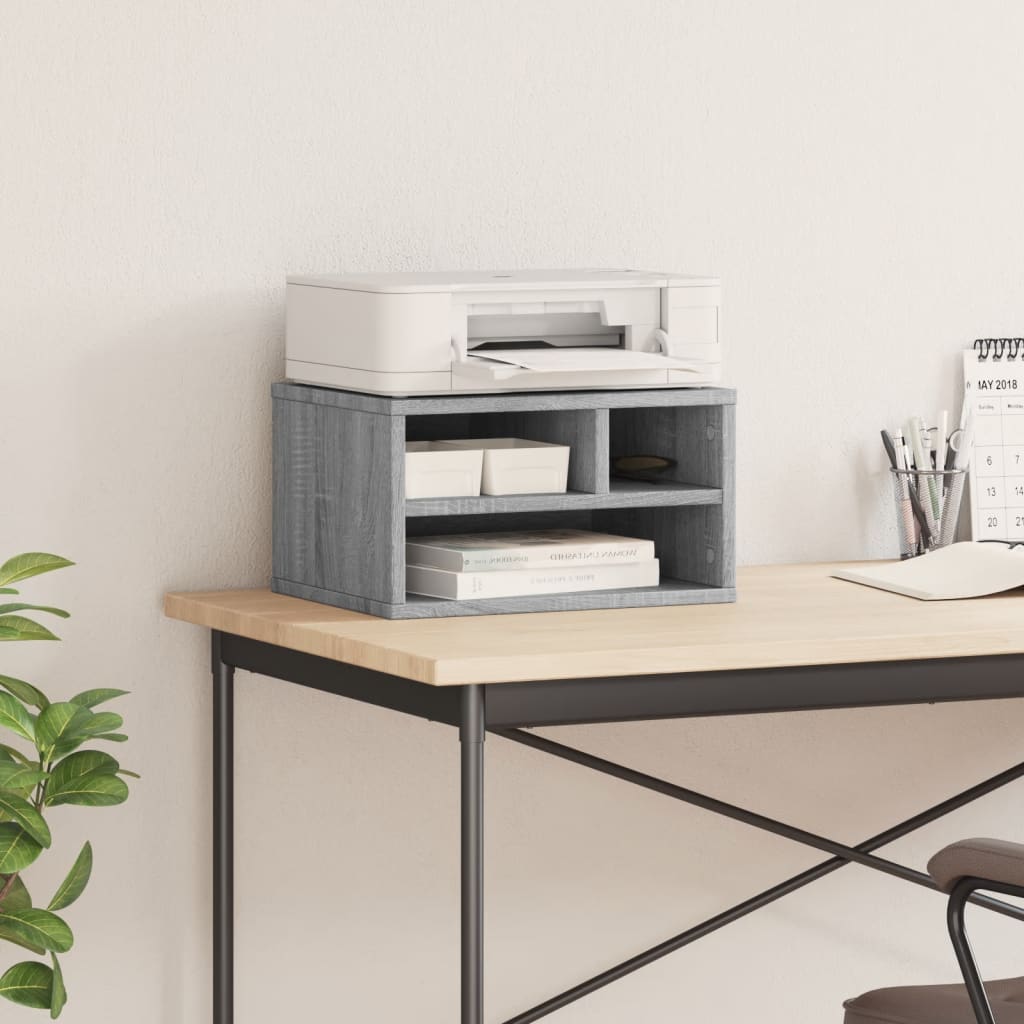 Βάση Εκτυπωτή Γκρι Sonoma 40x32x22,5 εκ. από Επεξεργασμένο Ξύλο