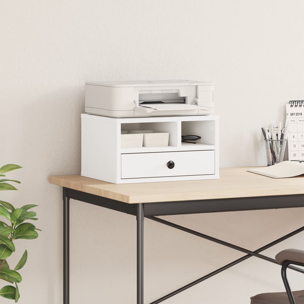 Βάση Εκτυπωτή Λευκή 40x32x22,5 εκ. από Επεξεργασμένο Ξύλο