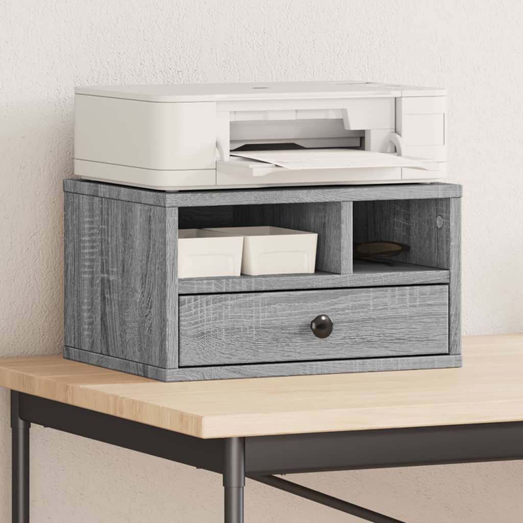 Βάση Εκτυπωτή Γκρι Sonoma 40x32x22,5 εκ. από Επεξεργασμένο Ξύλο