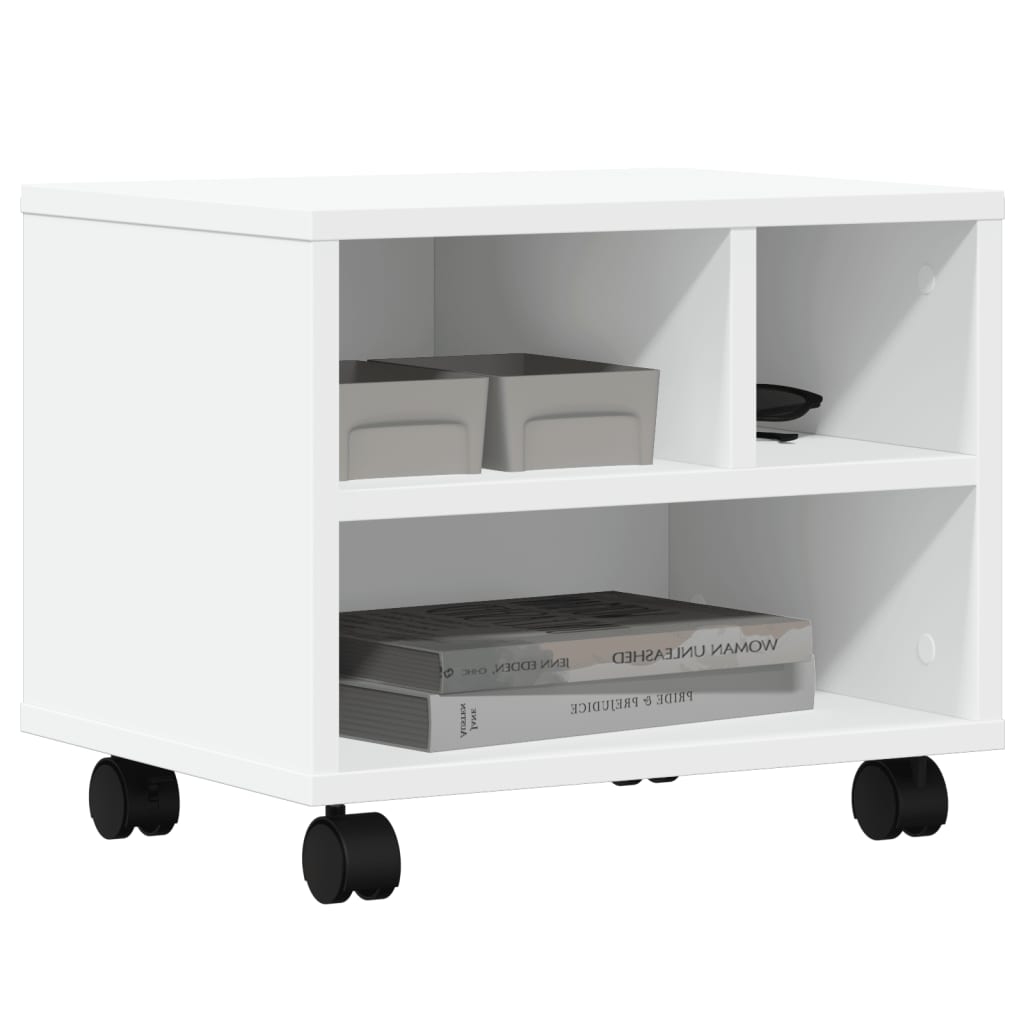 Βάση Εκτυπωτή με Ρόδες Λευκή 41x32x34,5 εκ. - Pakobazaar