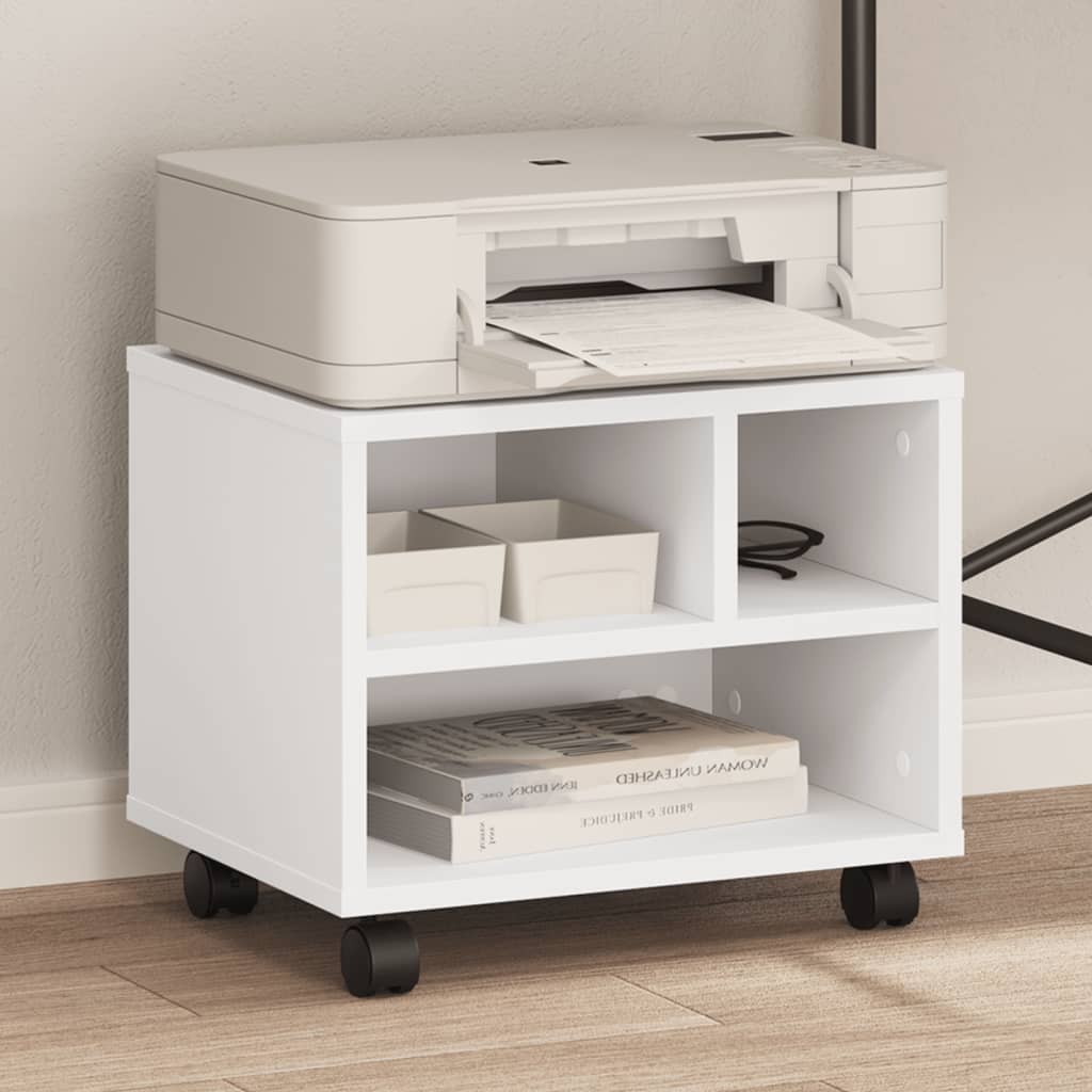 Βάση Εκτυπωτή με Ρόδες Λευκή 41x32x34,5 εκ. - Pakobazaar