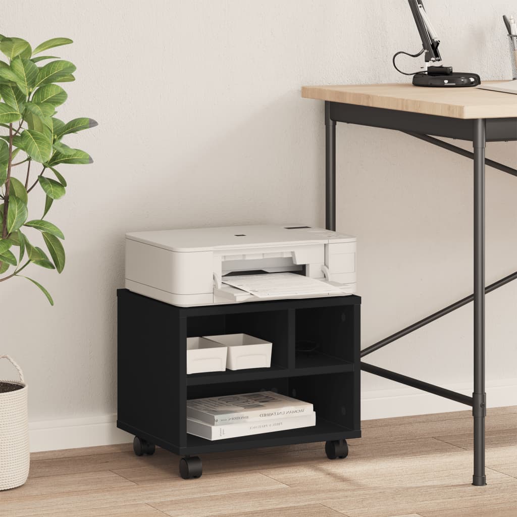 Βάση Εκτυπωτή με Ρόδες Μαύρο 41x32x34,5 εκ. - Pakobazaar