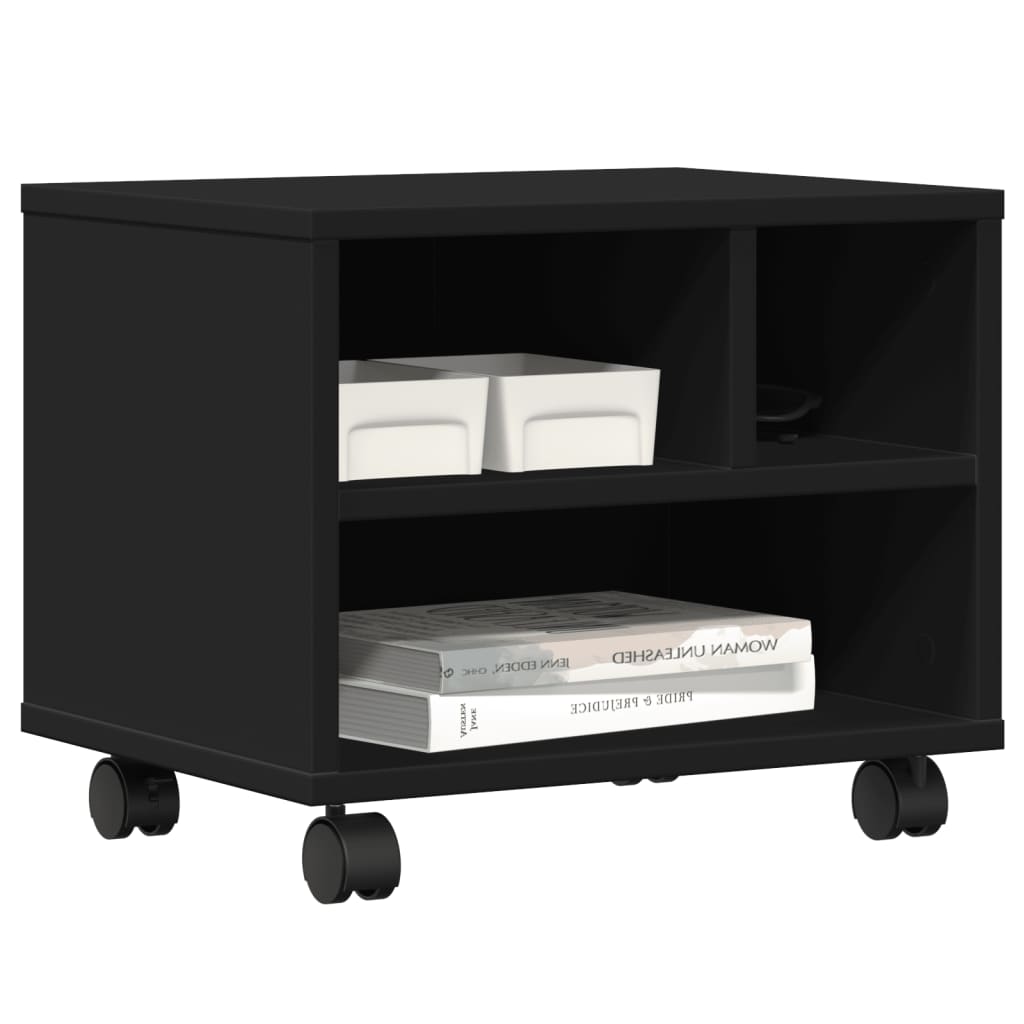 Βάση Εκτυπωτή με Ρόδες Μαύρο 41x32x34,5 εκ. - Pakobazaar