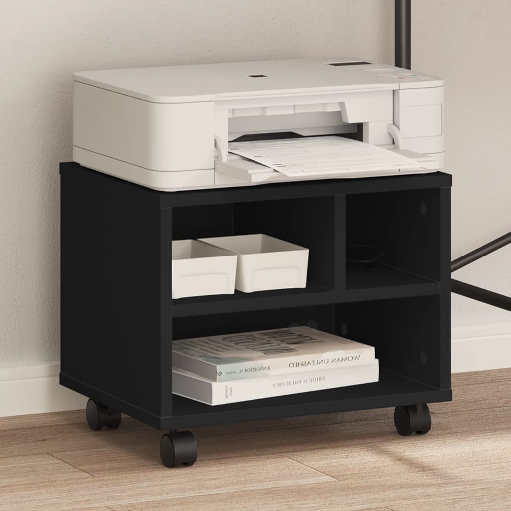Βάση Εκτυπωτή με Ρόδες Μαύρο 41x32x34,5 εκ. - Pakobazaar