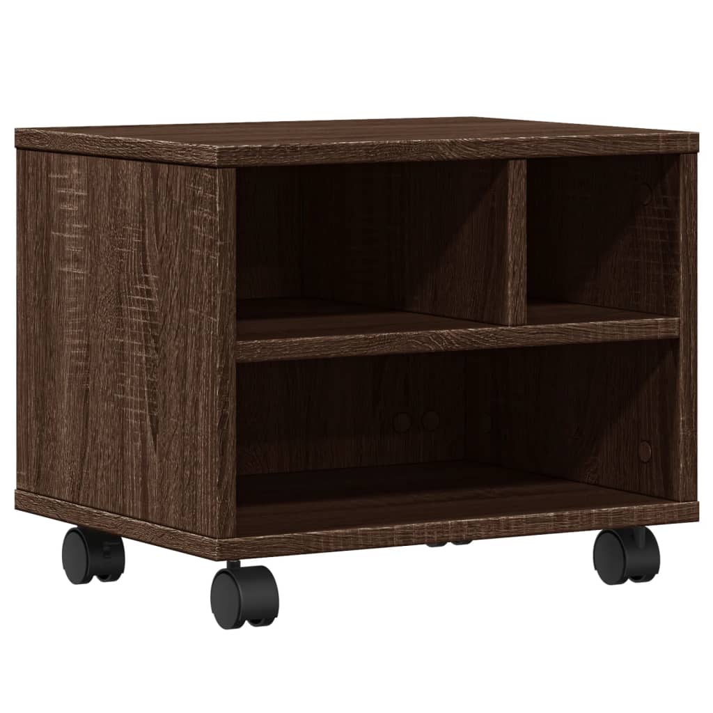 Βάση Εκτυπωτή με Ρόδες Καφέ Δρυς 41x32x34,5 εκ.