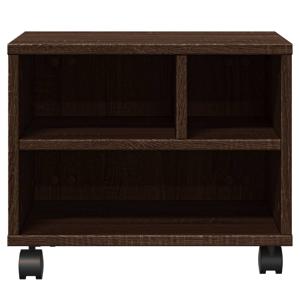 Βάση Εκτυπωτή με Ρόδες Καφέ Δρυς 41x32x34,5 εκ.