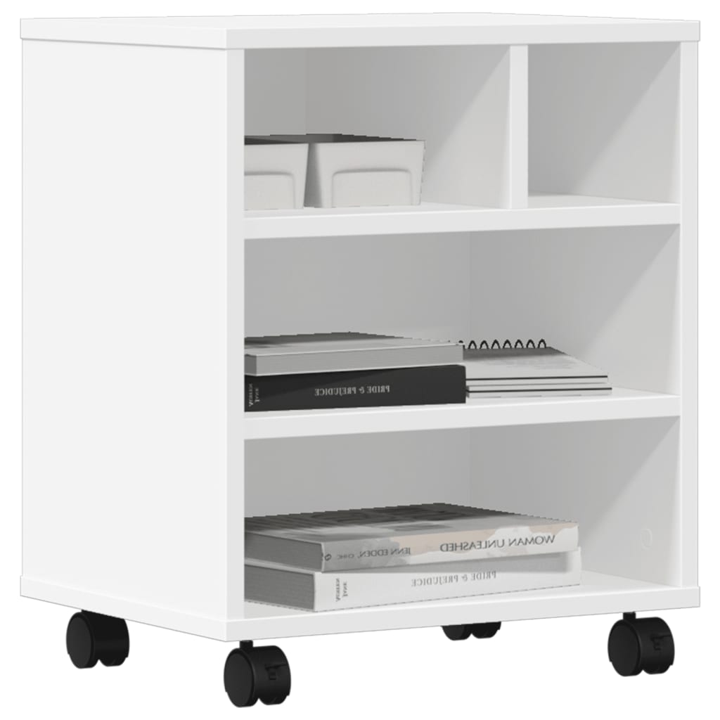 Βάση Εκτυπωτή με Ρόδες Λευκή 41x32x48 εκ. - Pakobazaar