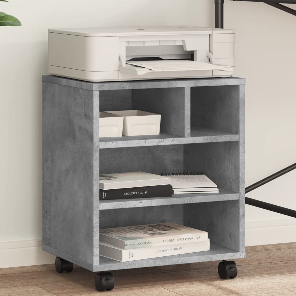 Βάση Εκτυπωτή με Ρόδες Γκρι Σκυρ. 41 x 32 x 48 εκ. - Pakobazaar