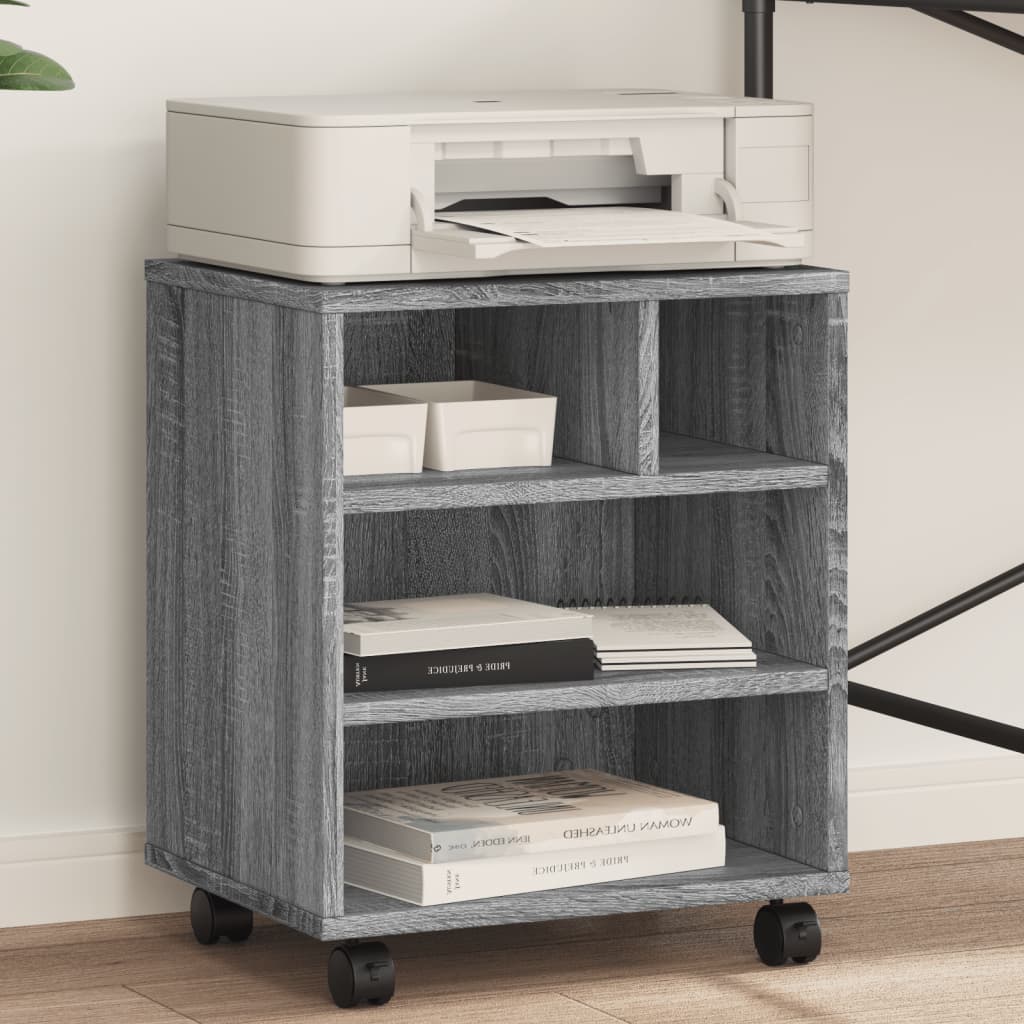 Βάση Εκτυπωτή με Ρόδες Γκρι Sonoma 41 x 32 x 48 εκ.