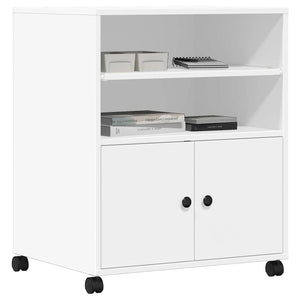 Βάση Εκτυπωτή με Ρόδες Λευκή 60 x 48 x 74 εκ. - Pakobazaar
