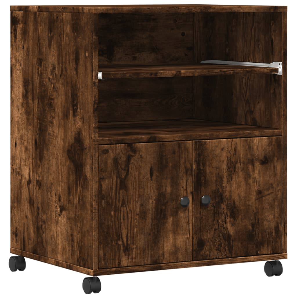 Βάση Εκτυπωτή με Ρόδες Καπνιστή Δρυς 60 x 48 x 74 εκ. - Pakobazaar