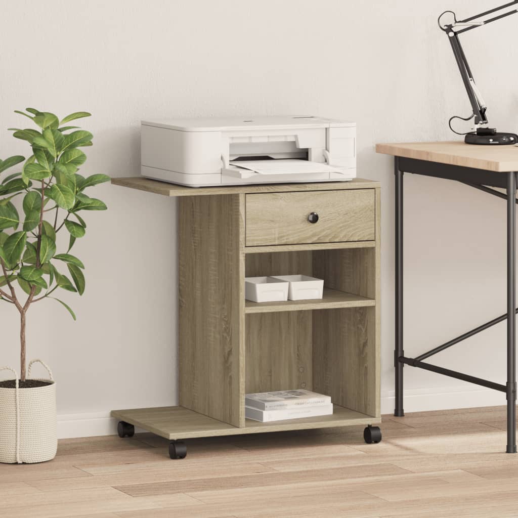 Βάση Εκτυπωτή με Ρόδες Sonoma Δρυς 60x40x68,5 εκ. - Pakobazaar