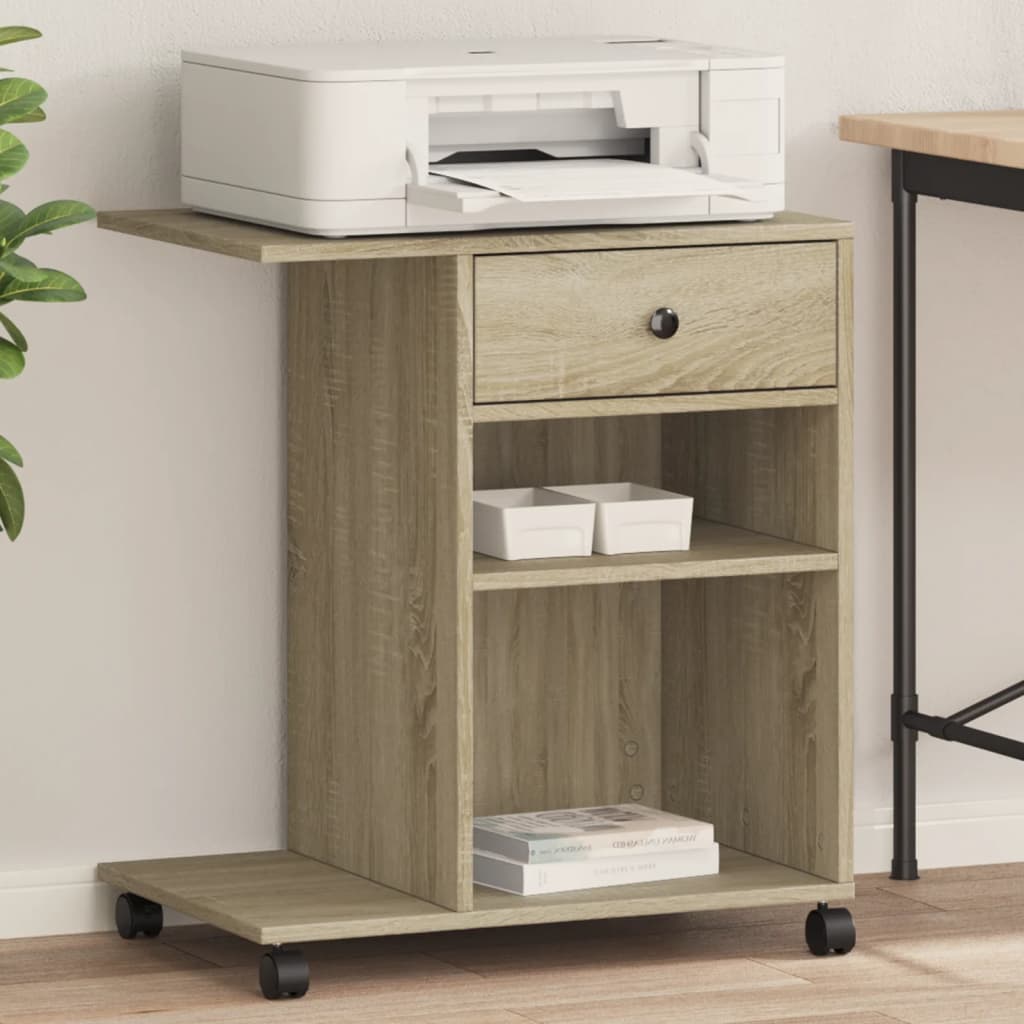 Βάση Εκτυπωτή με Ρόδες Sonoma Δρυς 60x40x68,5 εκ. - Pakobazaar
