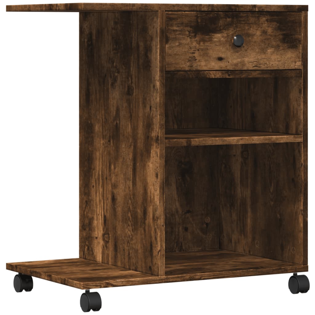 Βάση Εκτυπωτή με Ρόδες Καπνιστή Δρυς 60x40x68,5 εκ.