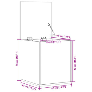 Κουτί Αποθήκευσης Καφέ δρυς 40x42x46 εκ. Επεξεργασμένο Ξύλο