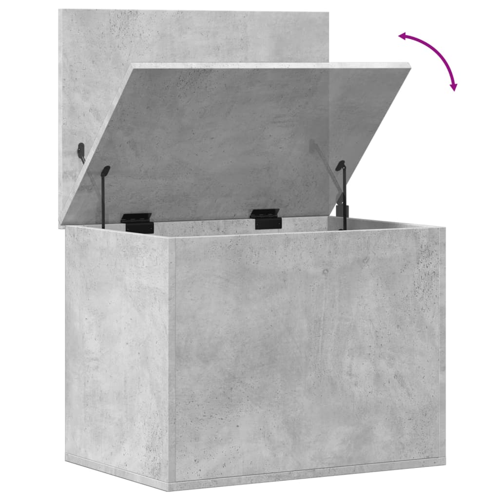 Κουτί Αποθήκευσης Γκρι Σκυροδέματος 60x42x46 εκ. Επεξεργ. Ξύλο