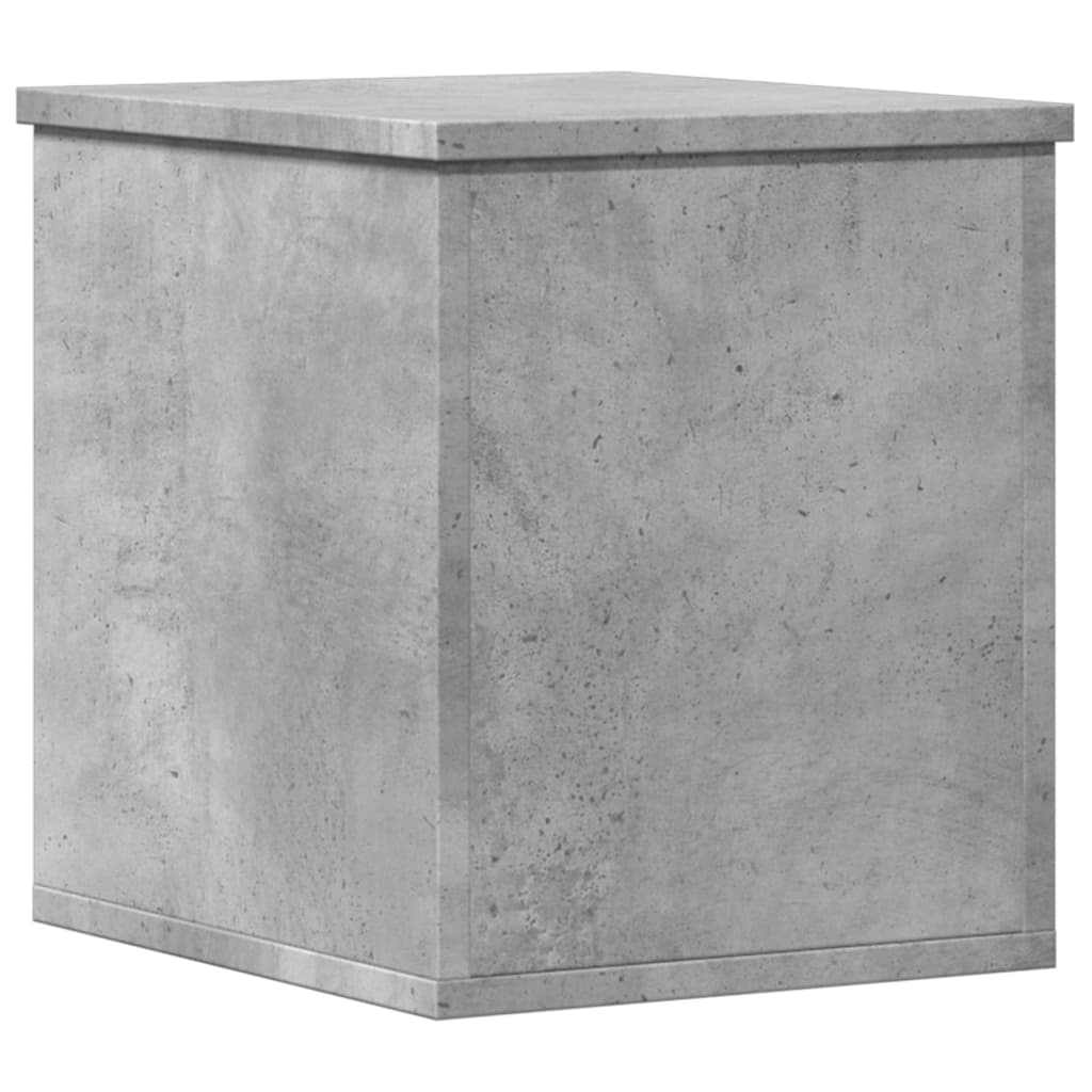 Κουτί Αποθήκευσης Γκρι Σκυροδέματος 30x35x35 εκ. Επεξεργ. Ξύλο