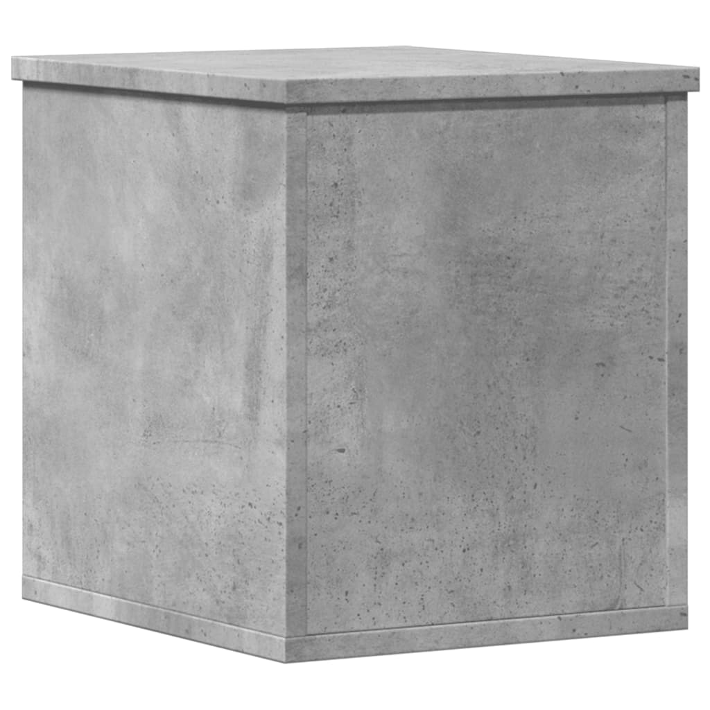 Κουτί Αποθήκευσης Γκρι Σκυροδέματος 30x35x35 εκ. Επεξεργ. Ξύλο