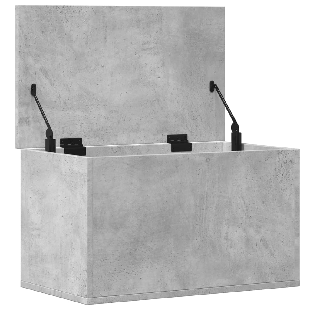 Κουτί Αποθήκευσης Γκρι Σκυροδέματος 60x35x35 εκ. Επεξεργ. Ξύλο