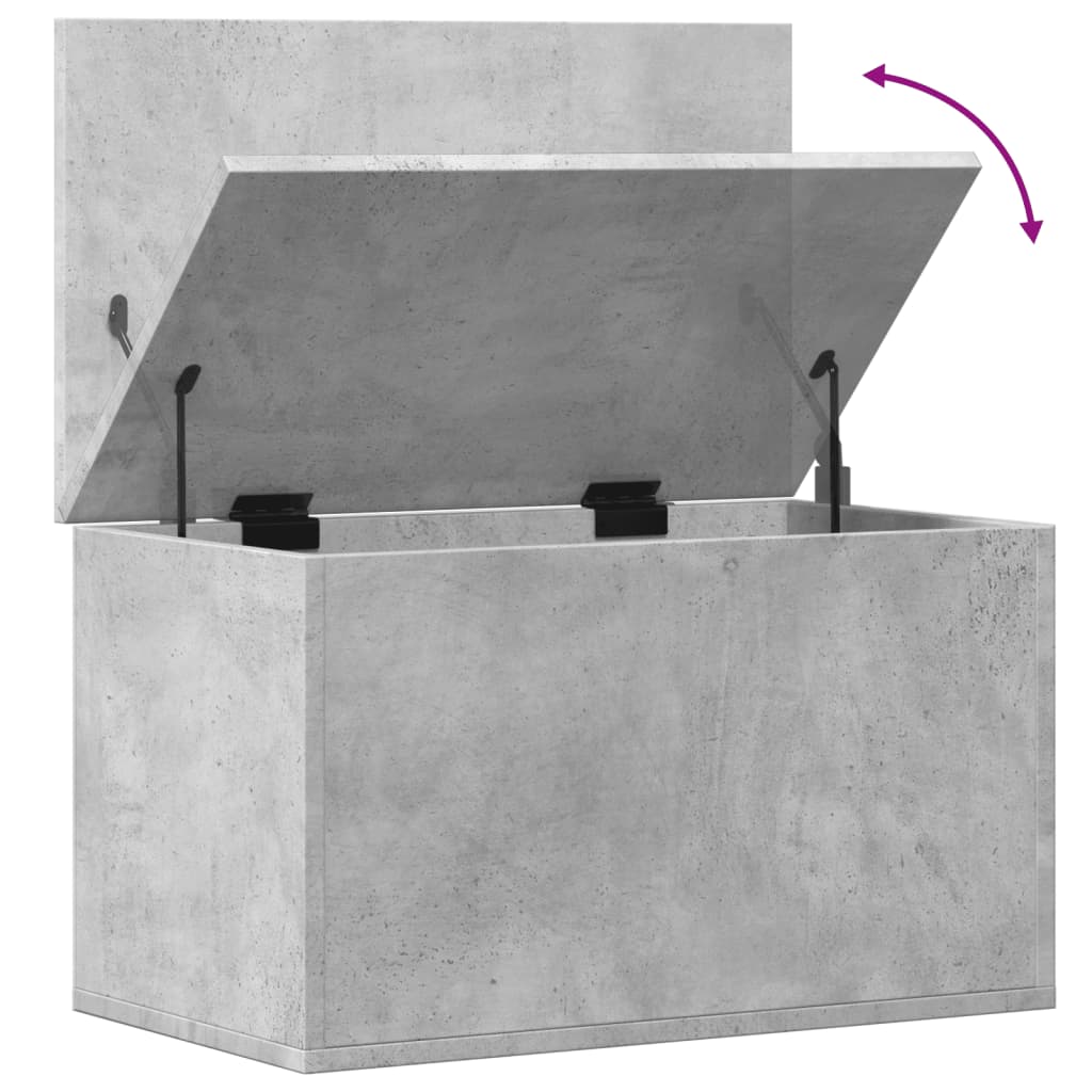 Κουτί Αποθήκευσης Γκρι Σκυροδέματος 60x35x35 εκ. Επεξεργ. Ξύλο