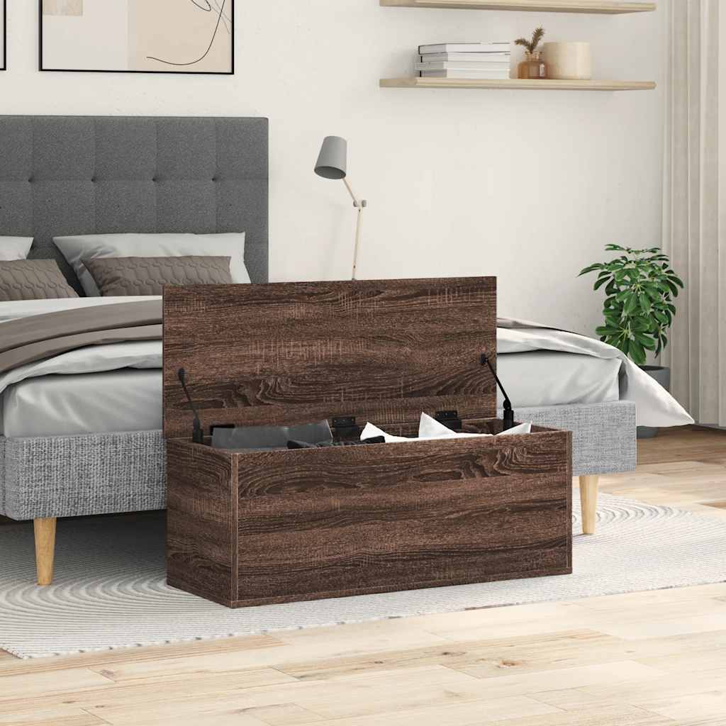 Κουτί Αποθήκευσης Καφέ δρυς 90x35x35 εκ. Επεξεργασμένο Ξύλο