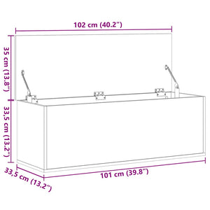 Κουτί Αποθήκευσης Καπνιστή Δρυς 102x35x35εκ. Επεξεργασμένο Ξύλο