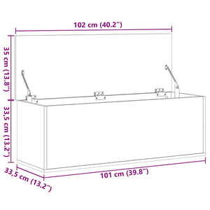 Κουτί Αποθήκευσης Καφέ δρυς 102x35x35 εκ. Επεξεργασμένο Ξύλο - Pakobazaar