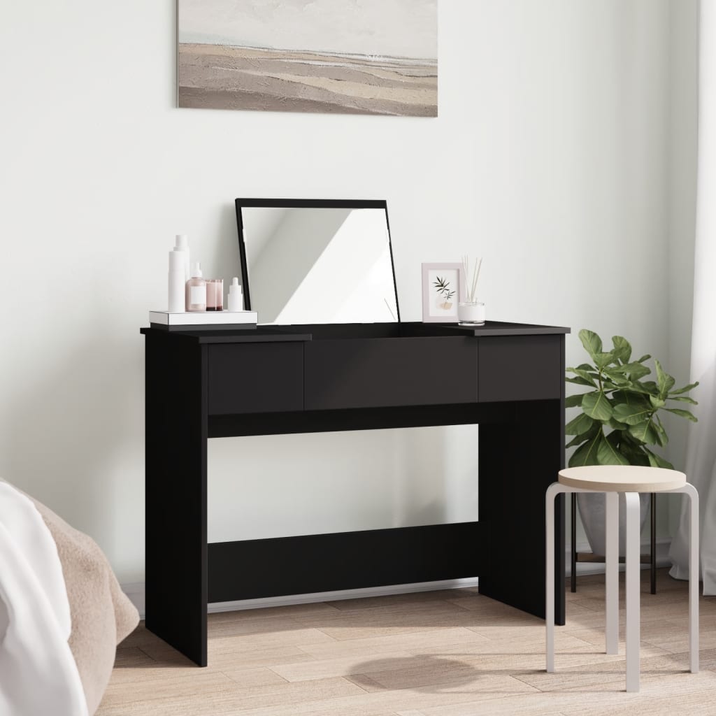 Μπουντουάρ με Καθρέφτη Μαύρο 100x45x76 εκ. - Pakobazaar