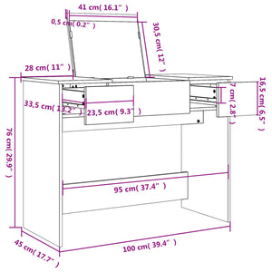 Μπουντουάρ με Καθρέφτη Μαύρο 100x45x76 εκ. - Pakobazaar