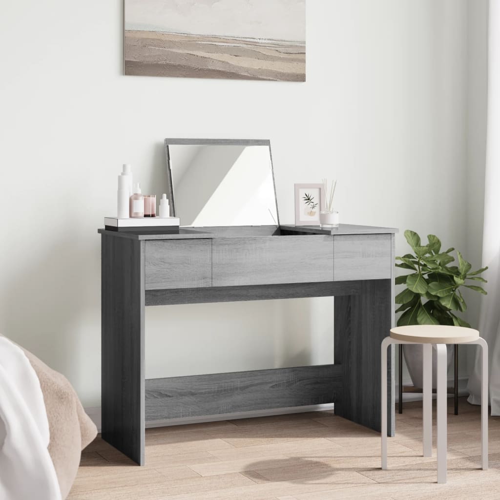 Μπουντουάρ με Καθρέφτη Γκρι Sonoma 100x45x76 εκ.