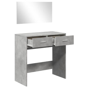Μπουντουάρ με Καθρέφτη Γκρι Σκυροδέματος 80 x 39 x 80 εκ.