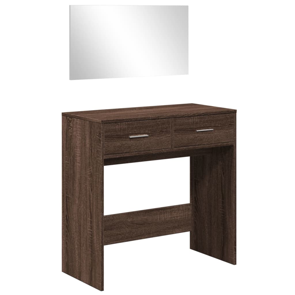 Μπουντουάρ με Καθρέφτη Καφέ Δρυς 80 x 39 x 80 εκ. - Pakobazaar