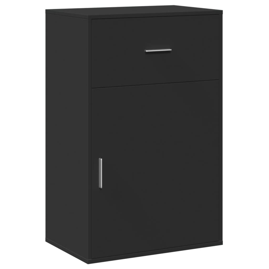 Ραφιέρα με Ντουλάπια Μαύρο 56,5x39x90 εκ. Επεξεργασμένο Ξύλο