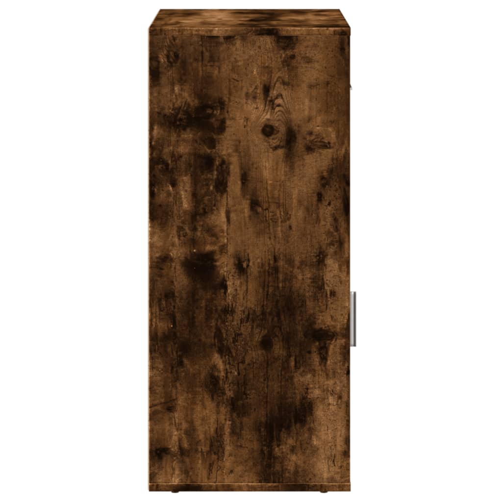 Ραφιέρα με Ντουλάπια Καπνιστή Δρυς 56,5x39x90 εκ. Επεξ. Ξύλο
