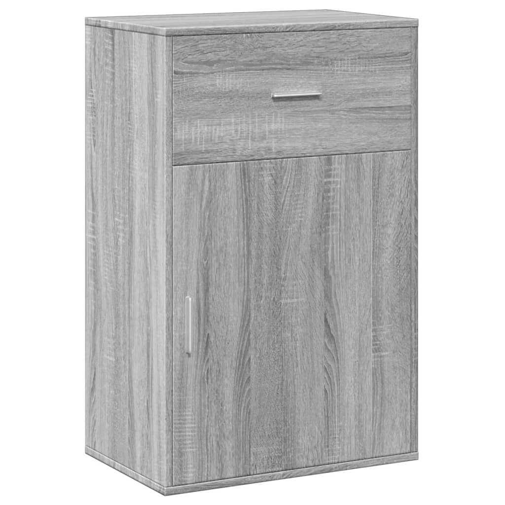 Ραφιέρα με Ντουλάπια Γκρι Sonoma 56,5x39x90 εκ. Επεξ. Ξύλο