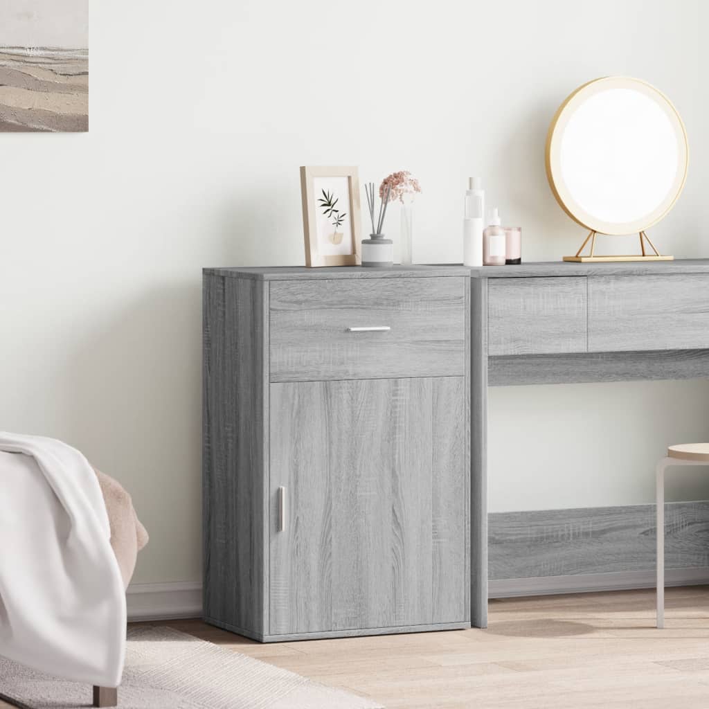Ραφιέρα με Ντουλάπια Γκρι Sonoma 56,5x39x90 εκ. Επεξ. Ξύλο