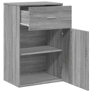 Ραφιέρα με Ντουλάπια Γκρι Sonoma 56,5x39x90 εκ. Επεξ. Ξύλο