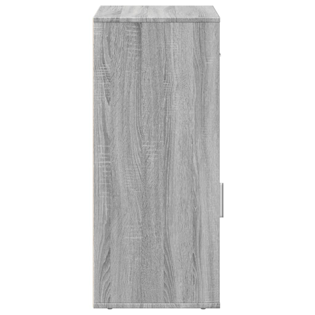 Ραφιέρα με Ντουλάπια Γκρι Sonoma 56,5x39x90 εκ. Επεξ. Ξύλο