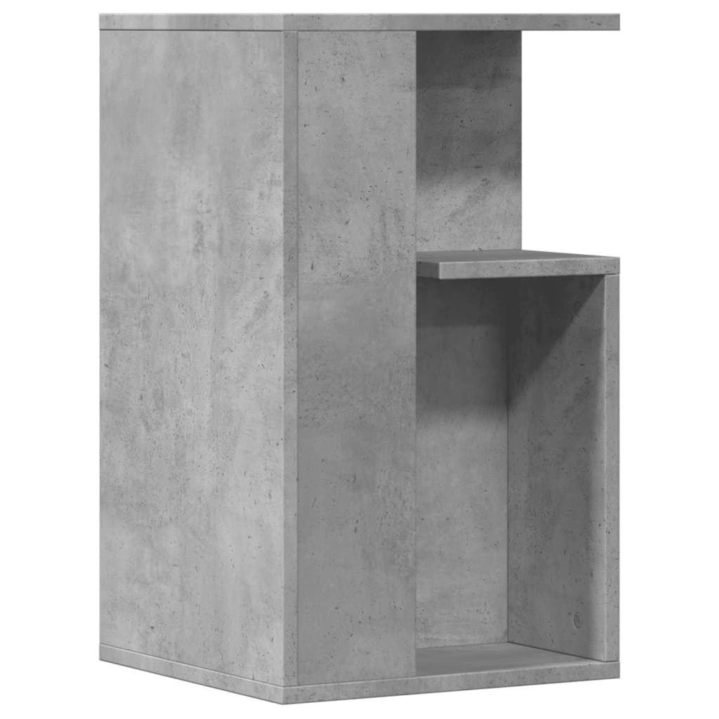 Τραπέζι Βοηθητικό Γκρι Σκυροδέματος 35x35x60 εκ. Επεξεργ. Ξύλο