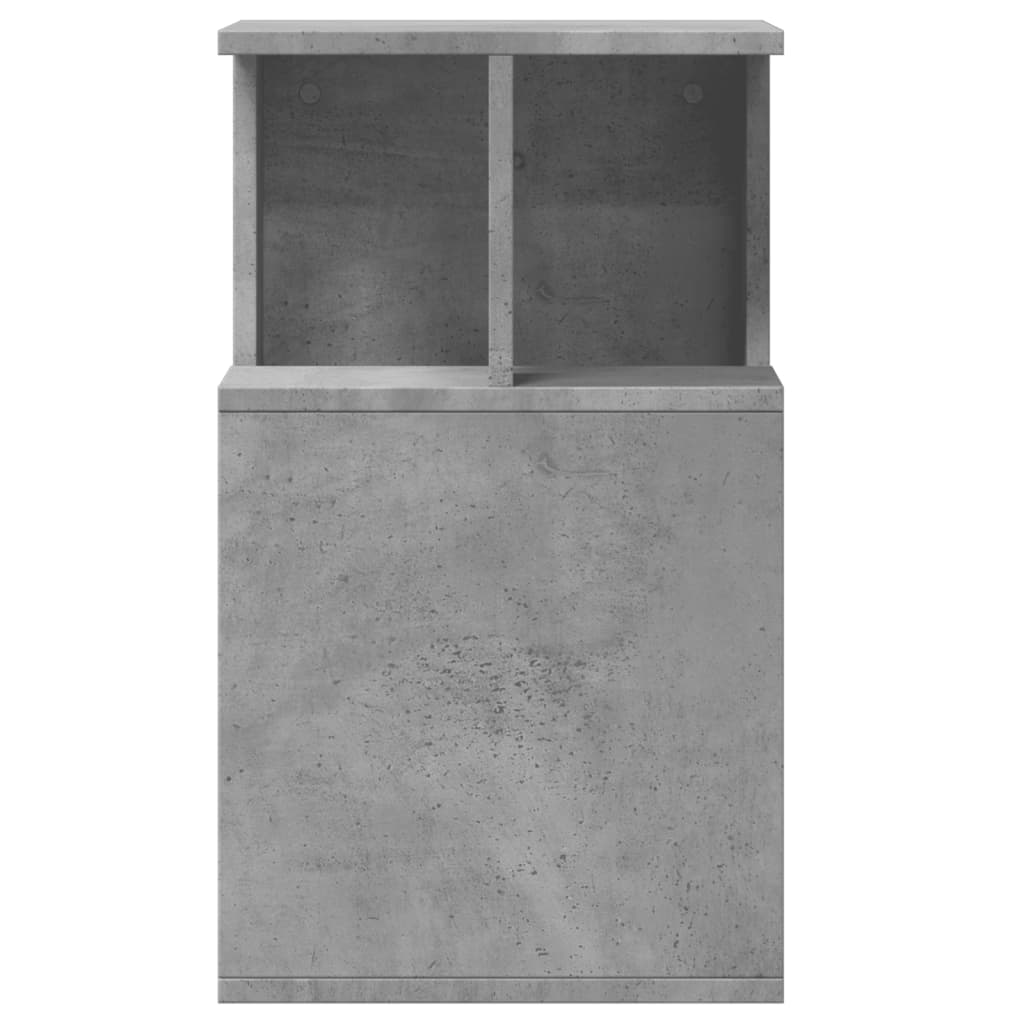 Τραπέζι Βοηθητικό Γκρι Σκυροδέματος 35x35x60 εκ. Επεξεργ. Ξύλο