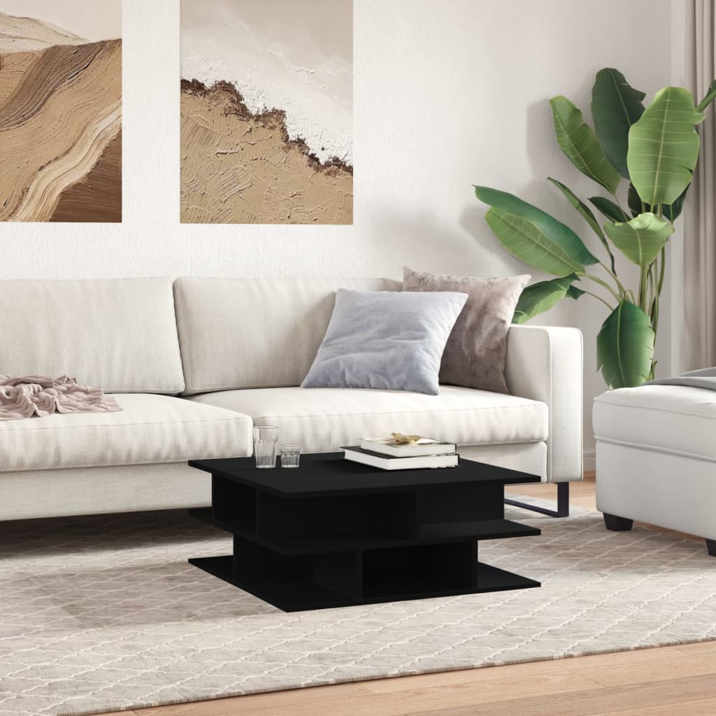 Τραπεζάκι Σαλονιού Μαύρο 70x70x29 εκ. Επεξεργασμένο Ξύλο