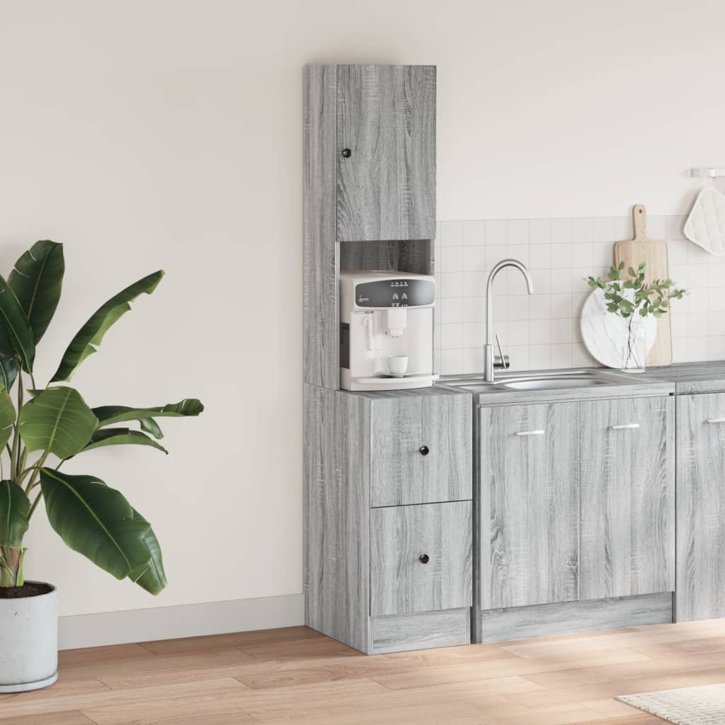 Ντουλάπι Κουζίνας Γκρι sonoma 35x50x180 εκ. Επεξεργ. Ξύλο
