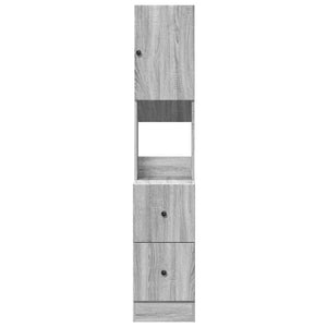 Ντουλάπι Κουζίνας Γκρι sonoma 35x50x180 εκ. Επεξεργ. Ξύλο