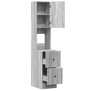 Ντουλάπι Κουζίνας Γκρι sonoma 35x50x180 εκ. Επεξεργ. Ξύλο