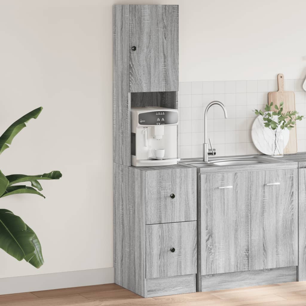 Ντουλάπι Κουζίνας Γκρι sonoma 35x50x180 εκ. Επεξεργ. Ξύλο