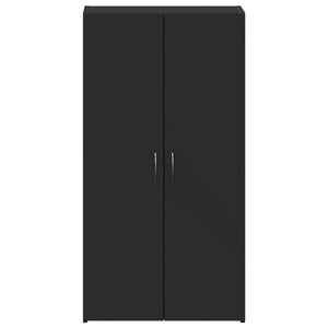 Αρχειοθήκη Μαύρη 60x32x115 εκ. από Επεξεργασμένο Ξύλο