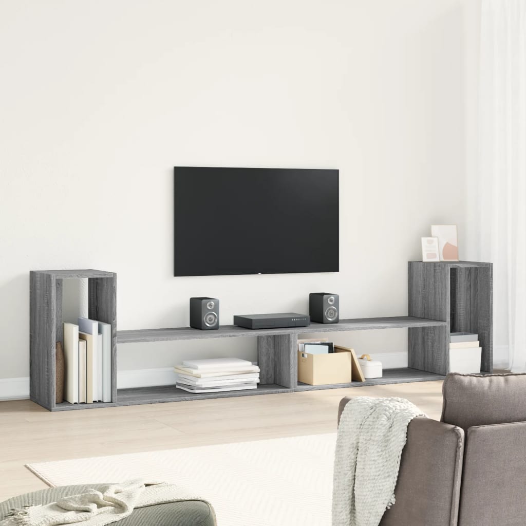 Έπιπλα Τηλεόρασης 2 τεμ. Γκρι Sonoma 100x30x50 εκ. Επεξ. Ξύλο - Pakobazaar