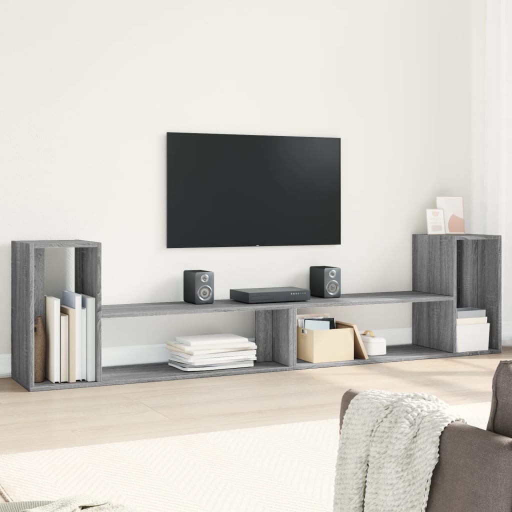 Έπιπλα Τηλεόρασης 2 τεμ. Γκρι Sonoma 100x30x50 εκ. Επεξ. Ξύλο - Pakobazaar
